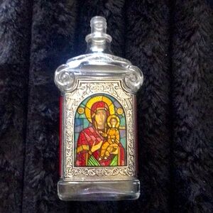 🟥Holy Water Glass Icon Art Heavy Glass Bottle